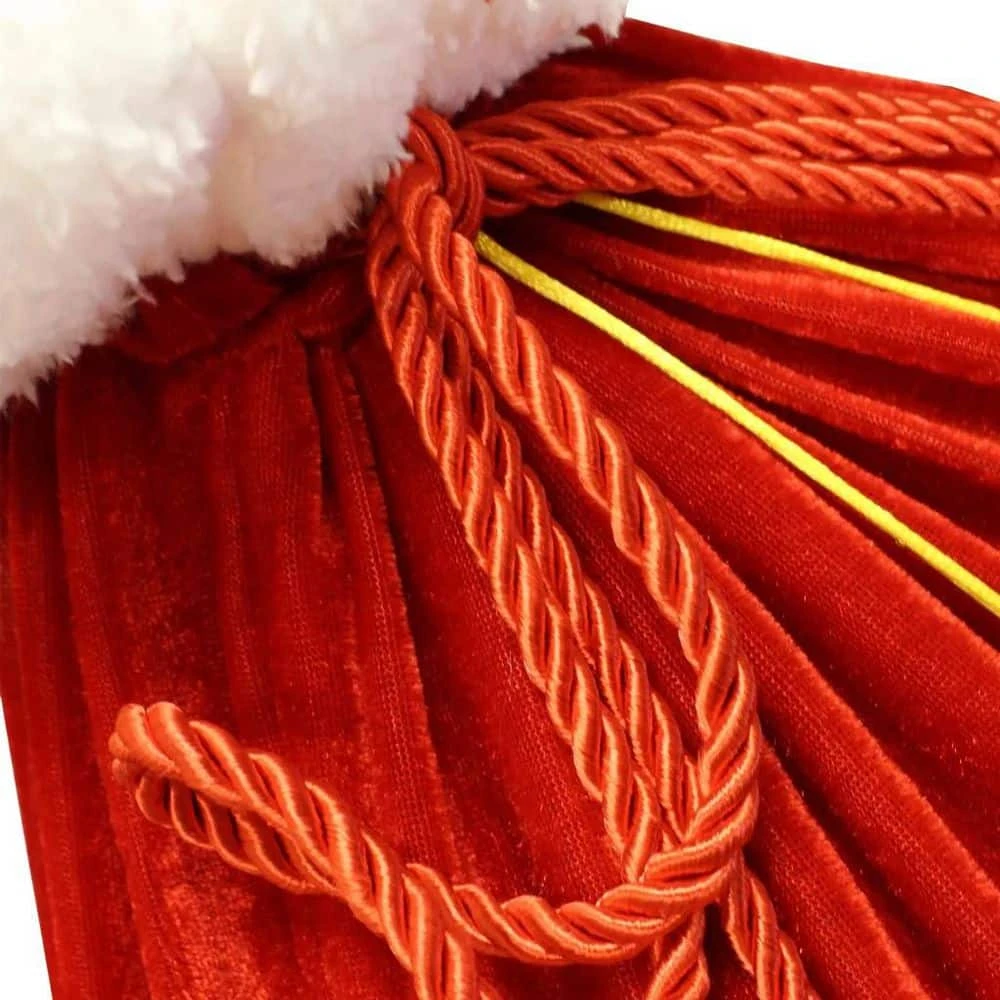 Christmas Large Gift Bags 31 X 27 In. W/ Cord Drawstring, Red Santa Sack For Indoor Xmas Give Decoration, Large Velvet 4 Christmas Large Gift Bags 31 X 27 In. W/ Cord Drawstring, Red Santa Sack For Indoor Xmas Give Decoration, Large Velvet - Image 4