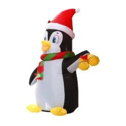 5 Ft. Tall X 2 Ft. W Black, White, Red And Green Christmas Penguin Inflatable -Northlight Shop joyfy christmas inflatables 30077 4f 1000