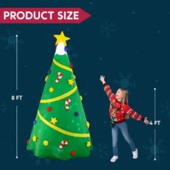 8 Ft. Christmas Inflatable Tree Decoration Lighted Giant Christmas Tree W/ Build-in Projection Blow Up Self-Inflatables -Northlight Shop joyfy christmas inflatables 30090 b 44 1000