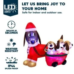 3.25 Ft H And 6.25 Ft W Long Christmas Puppy Inflatable With Built-in LEDs,Self-Inflatable For Dachshund Yard Decoration -Northlight Shop joyfy christmas inflatables 30209 b 4f 1000