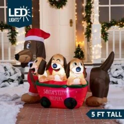 3.25 Ft H And 6.25 Ft W Long Christmas Puppy Inflatable With Built-in LEDs,Self-Inflatable For Dachshund Yard Decoration -Northlight Shop joyfy christmas inflatables 30209 b c3 1000