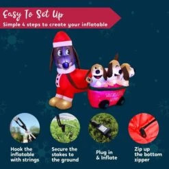 3.25 Ft H And 6.25 Ft W Long Christmas Puppy Inflatable With Built-in LEDs,Self-Inflatable For Dachshund Yard Decoration -Northlight Shop joyfy christmas inflatables 30209 b fa 1000