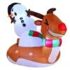 2.5 Ft. W X 4 Ft. H Multi-Color Polyester Reindeer Snow Tubing Inflatable Decoration W/Build-in LED Lights -Northlight Shop joyfy christmas inflatables 30704 64 1000