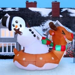 2.5 Ft. W X 4 Ft. H Multi-Color Polyester Reindeer Snow Tubing Inflatable Decoration W/Build-in LED Lights 22 2.5 Ft. W X 4 Ft. H Multi-Color Polyester Reindeer Snow Tubing Inflatable Decoration W/Build-in LED Lights -Northlight Shop joyfy christmas inflatables 30704 fa 1000