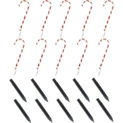12 Piece Candy Cane Christmas Pathway Lights, 12 In. Christmas Stakes Lights -Northlight Shop joyfy christmas pathway lights 30327 b 76 1000