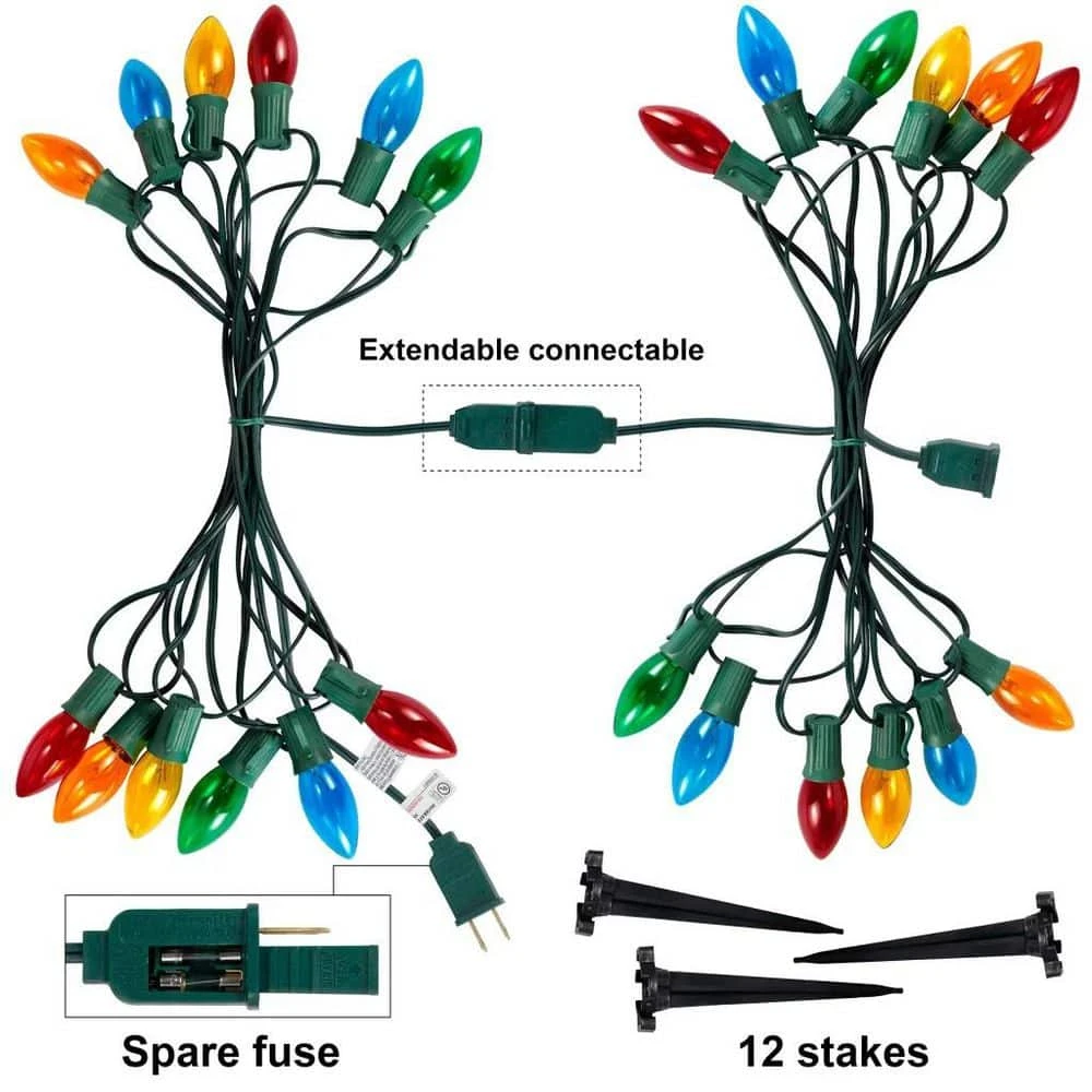 Christmas Pathway Lights, 30.75 Ft. 24 Bulbs/Icicle Outdoor Christmas Decorations Lights Warm White 5 Christmas Pathway Lights, 30.75 Ft. 24 Bulbs/Icicle Outdoor Christmas Decorations Lights Warm White - Image 5