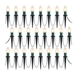 Christmas Pathway Lights, 30.75 Ft. 24 Bulbs/Icicle Outdoor Christmas Decorations Lights Warm White