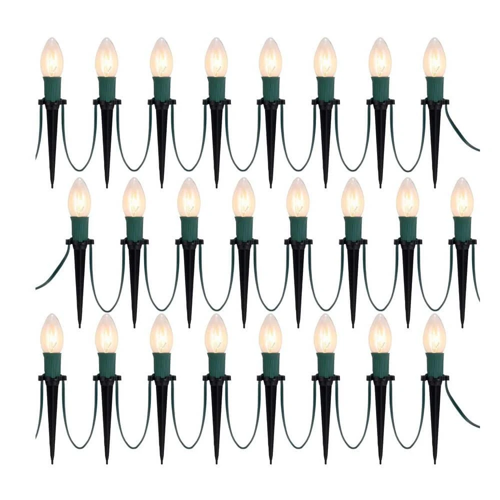 Christmas Pathway Lights, 30.75 Ft. 24 Bulbs/Icicle Outdoor Christmas Decorations Lights Warm White 1 Christmas Pathway Lights, 30.75 Ft. 24 Bulbs/Icicle Outdoor Christmas Decorations Lights Warm White