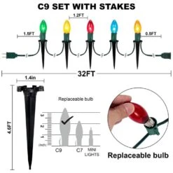 Christmas Pathway Lights, 30.75 Ft. 24 Bulbs Outdoor Christmas Decorations Lights Multicolor -Northlight Shop joyfy christmas pathway lights 31420 b c3 1000