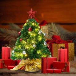 Syncfun 23 In. Tabletop Christmas Tree With Battery-Operated LED String Lights And Ornaments -Northlight Shop joyfy christmas tabletop trees 30082 44 1000