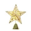 9 In Gold Glitter Star Tree Topper Metal Hallow Tree Star Lighted For Christmas Tree Decorations -Northlight Shop joyfy christmas tree toppers 30356 b 64 1000