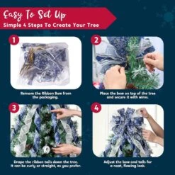 45 Inch Christmas Tree Topper Bow, Green Red White Ribbon Bow With Stripes And Dots, Large Gift Bow For Xmas Tree Topper -Northlight Shop joyfy christmas tree toppers 32152 b 4f 1000