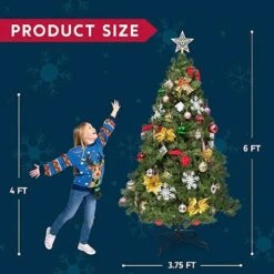 Syncfun 6ft Golden Artificial Christmas Tree With Prelit 200 Warm White Lights And 135 Ornaments 23 Syncfun 6ft Golden Artificial Christmas Tree With Prelit 200 Warm White Lights And 135 Ornaments -Northlight Shop joyfy pre lit christmas trees 30217 31 1000