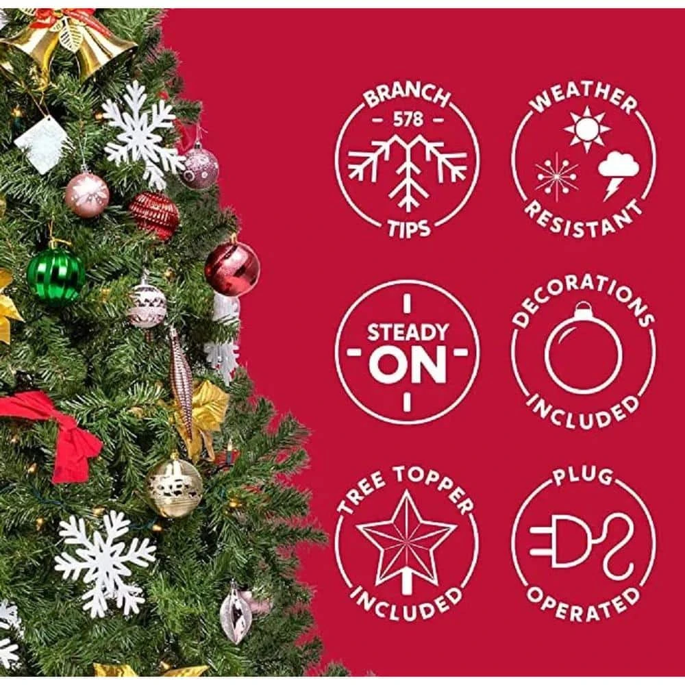 Syncfun 6ft Golden Artificial Christmas Tree With Prelit 200 Warm White Lights And 135 Ornaments 2 Syncfun 6ft Golden Artificial Christmas Tree With Prelit 200 Warm White Lights And 135 Ornaments - Image 2