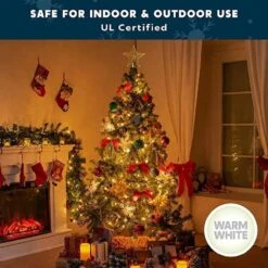 Syncfun 6ft Golden Artificial Christmas Tree With Prelit 200 Warm White Lights And 135 Ornaments 20 Syncfun 6ft Golden Artificial Christmas Tree With Prelit 200 Warm White Lights And 135 Ornaments -Northlight Shop joyfy pre lit christmas trees 30217 fa 1000