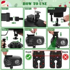 2-in-1 LED Christmas Projector Light With 10-Color Ocean Wave, 10 HD Slides, 3 Bases And Remote Control For Any Occasion -Northlight Shop justincity christmas light projectors 019sa11 328d fa 1000