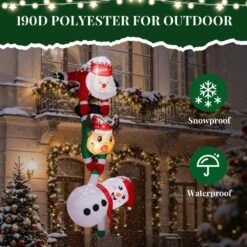 7.5 Ft. X 2.9 Ft. Pre-lit Hanging Santa Reindeer Snowman Christmas Inflatable -Northlight Shop karl home christmas inflatables k1g61000598 fa 1000