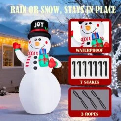 12 Ft. Pre-lit Snowman With Gift Box Christmas Inflatable Decoration -Northlight Shop karl home christmas inflatables k1g61000599 44 1000