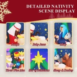 4.9 Ft. X 8.8 Ft. Pre-lit Nativity Scene With Holy Family Christmas Inflatable -Northlight Shop karl home christmas inflatables k1g61000605 fa 1000