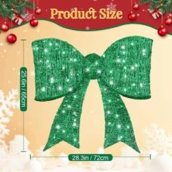25 In. Green Pre-lit Outdoor Giant Bowknot Christmas Decoration 12 25 In. Green Pre-lit Outdoor Giant Bowknot Christmas Decoration -Northlight Shop karl home christmas yard decorations k1g61000427 1f 1000