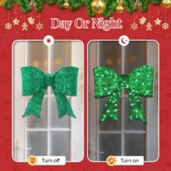25 In. Green Pre-lit Outdoor Giant Bowknot Christmas Decoration 13 25 In. Green Pre-lit Outdoor Giant Bowknot Christmas Decoration -Northlight Shop karl home christmas yard decorations k1g61000427 44 1000