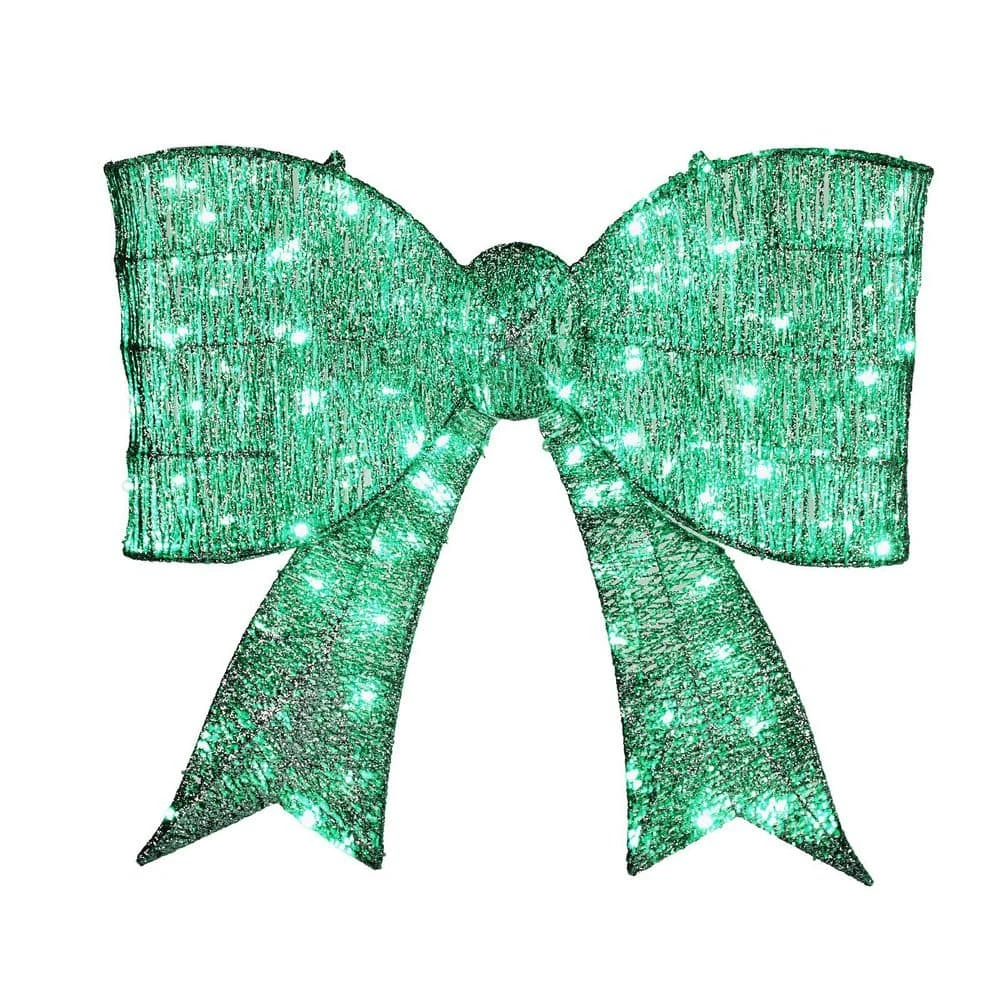 25 In. Green Pre-lit Outdoor Giant Bowknot Christmas Decoration 1 25 In. Green Pre-lit Outdoor Giant Bowknot Christmas Decoration