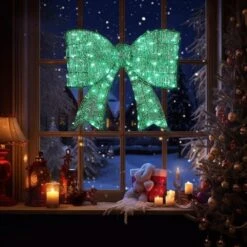 25 In. Green Pre-lit Outdoor Giant Bowknot Christmas Decoration 10 25 In. Green Pre-lit Outdoor Giant Bowknot Christmas Decoration -Northlight Shop karl home christmas yard decorations k1g61000427 c3 1000
