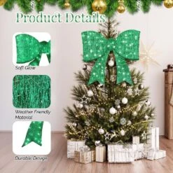 25 In. Green Pre-lit Outdoor Giant Bowknot Christmas Decoration 14 25 In. Green Pre-lit Outdoor Giant Bowknot Christmas Decoration -Northlight Shop karl home christmas yard decorations k1g61000427 fa 1000