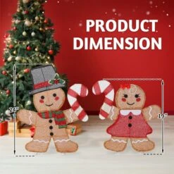 2PCS 24 In. Pre-lit Gingerbread Man 2D Christmas Decoration -Northlight Shop karl home christmas yard decorations k1g61000510 1f 1000