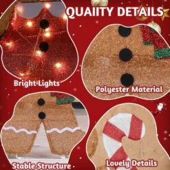 2PCS 24 In. Pre-lit Gingerbread Man 2D Christmas Decoration -Northlight Shop karl home christmas yard decorations k1g61000510 fa 1000