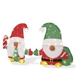 2PCS 24 In. Pre-lit Elf 2D Christmas Decoration
