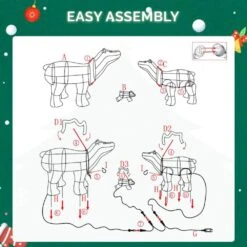 3-Piece 19 In. Lighted Polar Bear Family Christmas Decorations -Northlight Shop karl home christmas yard decorations k1g61000513 fa 1000