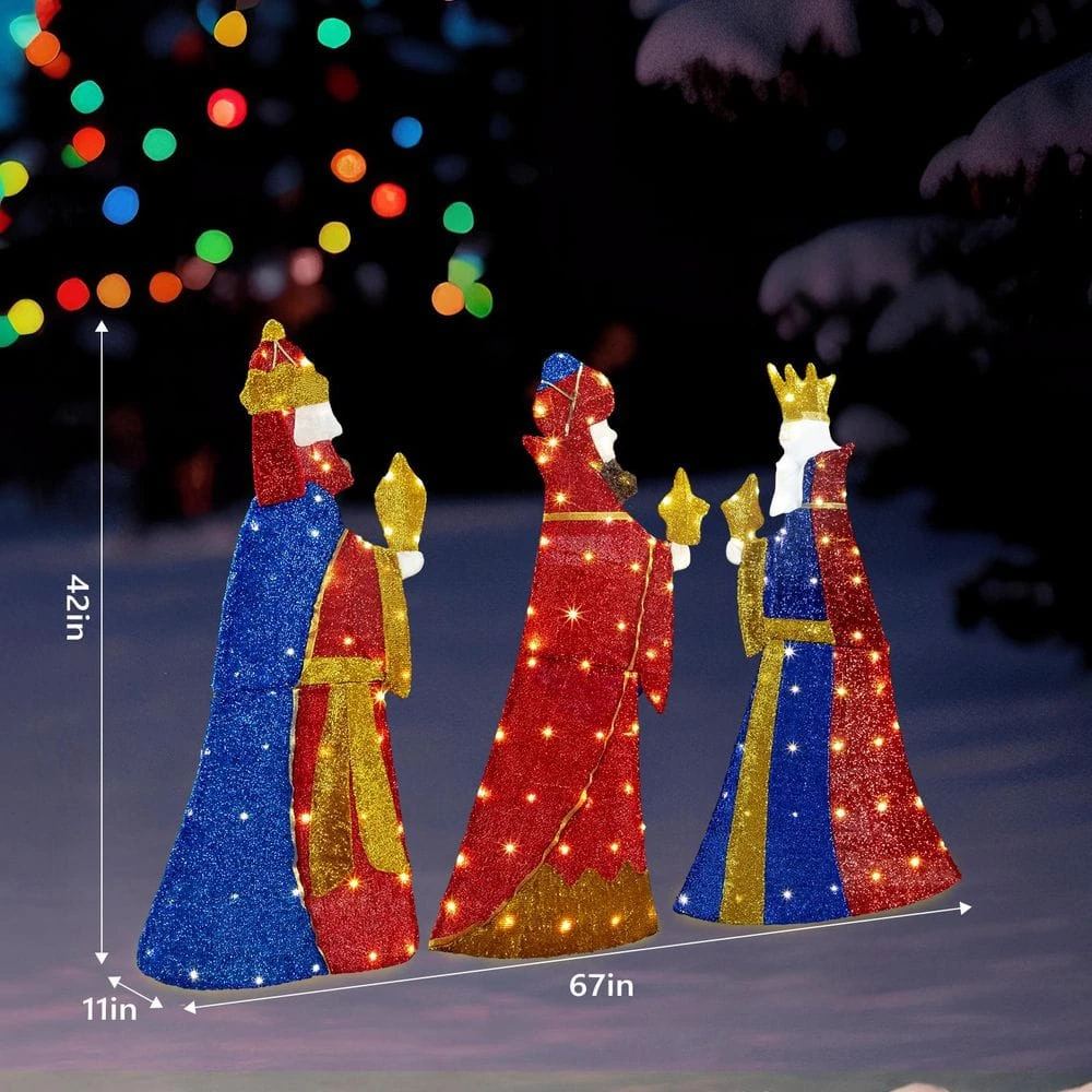 42 In. Set Of 3 Lighted Three Kings Christmas Decorations 4 42 In. Set Of 3 Lighted Three Kings Christmas Decorations - Image 4