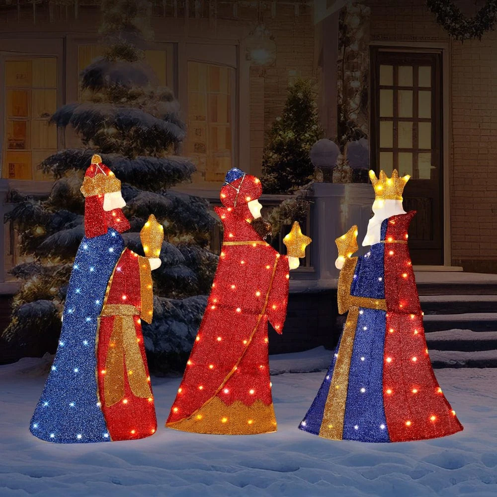 42 In. Set Of 3 Lighted Three Kings Christmas Decorations 3 42 In. Set Of 3 Lighted Three Kings Christmas Decorations - Image 3