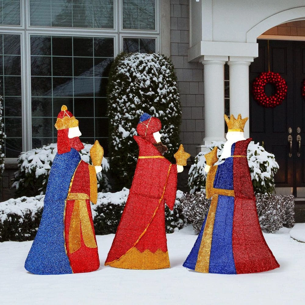 42 In. Set Of 3 Lighted Three Kings Christmas Decorations 2 42 In. Set Of 3 Lighted Three Kings Christmas Decorations - Image 2