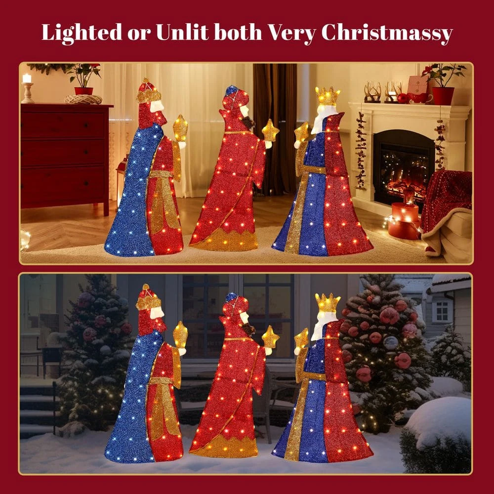 42 In. Set Of 3 Lighted Three Kings Christmas Decorations 6 42 In. Set Of 3 Lighted Three Kings Christmas Decorations - Image 6