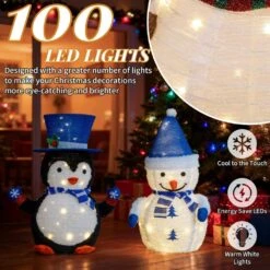 2PCS 27 In. Lighted Plush Penguin And Snowman Christmas Decoration 11 2PCS 27 In. Lighted Plush Penguin And Snowman Christmas Decoration -Northlight Shop karl home christmas yard decorations k1g61000521 44 1000