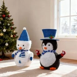 2PCS 27 In. Lighted Plush Penguin And Snowman Christmas Decoration 9 2PCS 27 In. Lighted Plush Penguin And Snowman Christmas Decoration -Northlight Shop karl home christmas yard decorations k1g61000521 4f 1000