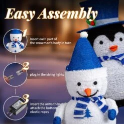 2PCS 27 In. Lighted Plush Penguin And Snowman Christmas Decoration 13 2PCS 27 In. Lighted Plush Penguin And Snowman Christmas Decoration -Northlight Shop karl home christmas yard decorations k1g61000521 76 1000