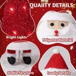 39 In. Collasipble Santa Claus Christmas Decoration With 100 Warm White LEDs 11 39 In. Collasipble Santa Claus Christmas Decoration With 100 Warm White LEDs -Northlight Shop karl home christmas yard decorations k1g61000526 44 1000