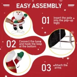 39 In. Collasipble Santa Claus Christmas Decoration With 100 Warm White LEDs 12 39 In. Collasipble Santa Claus Christmas Decoration With 100 Warm White LEDs -Northlight Shop karl home christmas yard decorations k1g61000526 fa 1000