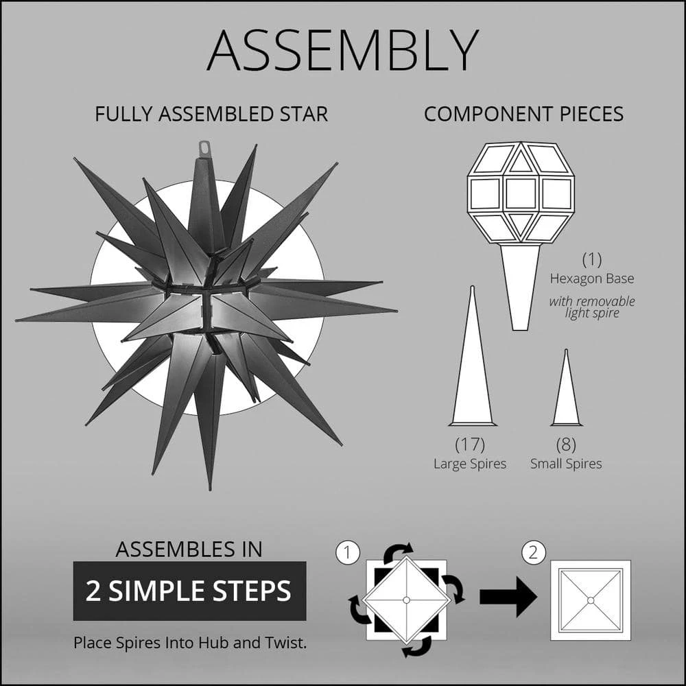 14 In. Illuminated LED Red Holiday Moravian Star 4 14 In. Illuminated LED Red Holiday Moravian Star - Image 4