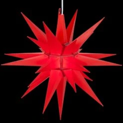 14 In. Illuminated LED Red Holiday Moravian Star