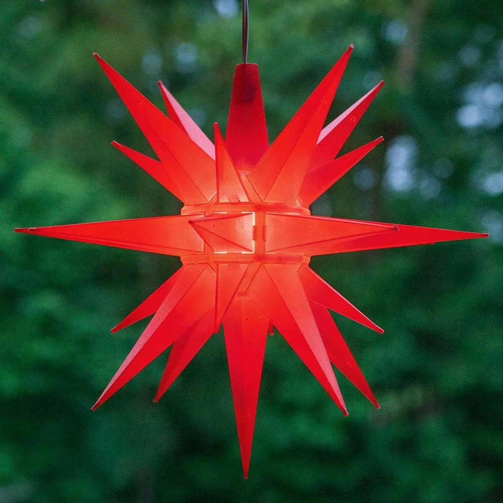 14 In. Illuminated LED Red Holiday Moravian Star 2 14 In. Illuminated LED Red Holiday Moravian Star - Image 2