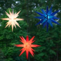 14 In. Illuminated LED Blue Holiday Moravian Star -Northlight Shop kringle traditions christmas novelty lights 72725 44 1000