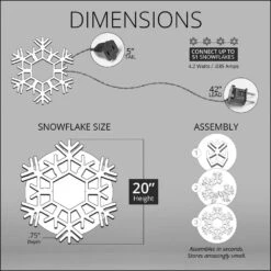 20 In. 70-Light Cool White Folding Twinkle Snowflake Decoration LED -Northlight Shop kringle traditions christmas novelty lights 79760 1f 1000