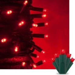 17 Ft. 50-Light Red 5 Mm LED Mini Light Set