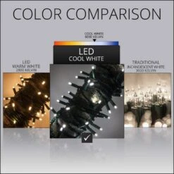 25 Ft. 50-Light Cool White 5 Mm LED Balled Mini Light Set 13 25 Ft. 50-Light Cool White 5 Mm LED Balled Mini Light Set -Northlight Shop kringle traditions christmas string lights 75982 fa 1000