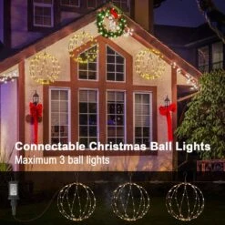 12 IN+16IN+20IN 248LED Light Ball Path Lights White Sphere Light Fold Flat Metal Frame Indoor Outdoor Waterproof, Brown 10 12 IN+16IN+20IN 248LED Light Ball Path Lights White Sphere Light Fold Flat Metal Frame Indoor Outdoor Waterproof, Brown -Northlight Shop lightshare christmas pathway lights jytjq b 1f 1000