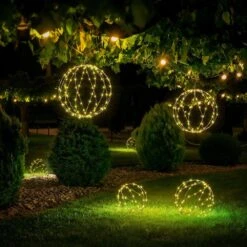 12 IN+16IN+20IN 248LED Light Ball Pathway Lights White Sphere Light Fold Flat Metal Frame Indoor Outdoor Waterproof 8 12 IN+16IN+20IN 248LED Light Ball Pathway Lights White Sphere Light Fold Flat Metal Frame Indoor Outdoor Waterproof -Northlight Shop lightshare christmas pathway lights jytjq w 4f 1000
